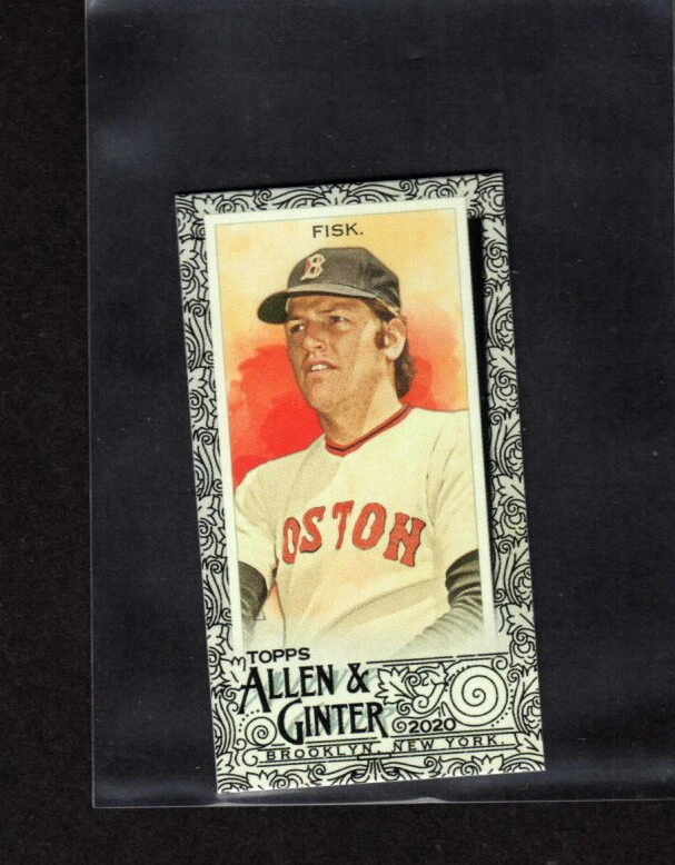 CARLTON FISK 2020 ALLEN & GINTER MINI BLACK BORDER BOSTON RED SOX - Image 1 of 1