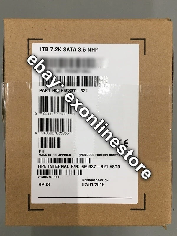 659337-B21 - 1TB SATA 6G Midline 7.2K LFF (3.5in) RW HDD - Image 1 of 1