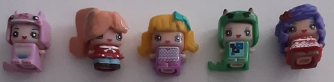 My Mini MixieQs Lot Of 5 Complete Mattel Micro Doll Figures Exchangeable Hair Cover