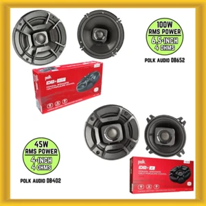 Polk Audio DB+ DB652 6.5" 100W RMS and DB402 4" 45W RMS Coaxial Car Speakers NEW - Picture 1 of 8