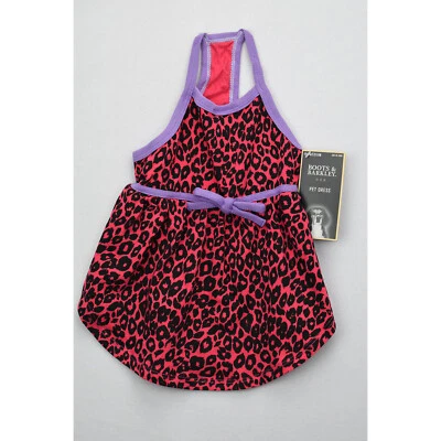 Собака розовый платье леопард печать фиолетовый отделки одежды домашних животных размер M на ботинки и Barkley - Изображение 1 из 4