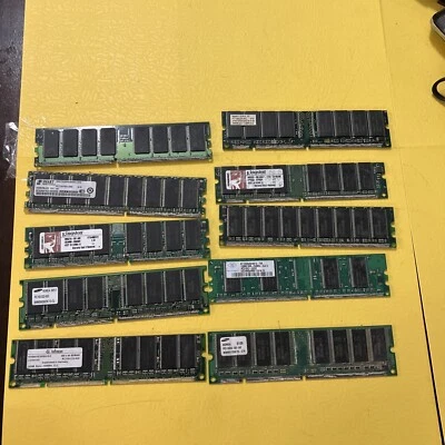 Lote De 10 PC133 BAJA DENSIDAD 512MB 64X8 512 MB PC 133 SDRAM Memoria No Probada Foto 1 de 4