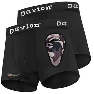 Boys Underwear 2-Pack with Athletic Cup Youth Briefs for Sports Black-M - Picture 1 of 6