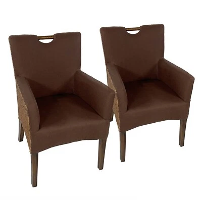 Polsterstuhl Polstersessel Esszimmer Stühle Set 2 Stück Rattan Armlehner Sessel  - Bild 1 von 4