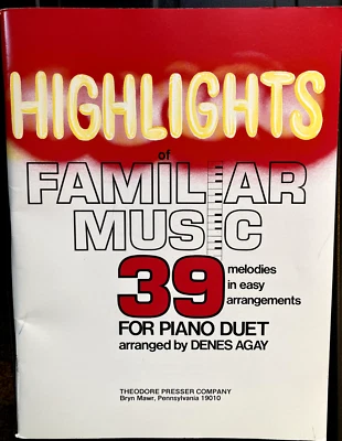 PIANO DUETS -"Highlights of Familiar Music" - Image 1 of 3