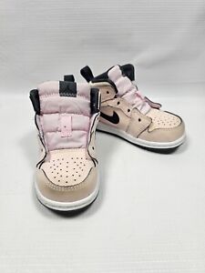 Toddler Nike Air Jordan 1 Blush Pink/ Black Mid Shoes Size 6C