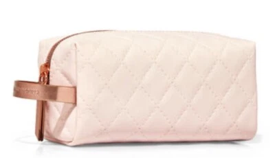 NOVA BOLSA DE BELEZA ACOLCHOADA ROSA BATH & BODY WORKS BOLSA DE MOEDAS COSMÉTICA CLUTCH - Imagem 1 de 4