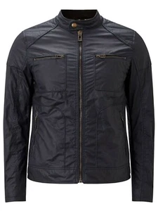 Belstaff Weybridge Moto Jacket Dark Navy Signature 6oz Waxed Cotton 40Us - Picture 1 of 9