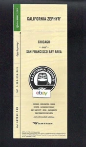  AMTRAK CALIFORNIA ZEPHYR ORARIO 1-11-2016 CHICAGO TO RENO-SALT LAKE-BAY AREA - Foto 1 di 1