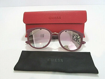 Gafas de sol Guess GU 7601 GU7601 74U rosa burdeos espejo redondo UV marco Rx-Able Foto 1 de 2