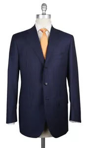 Cesare Attolini Navy Blue Wool Blend Striped Suit - 38/48 - (CA810171) - Picture 1 of 4