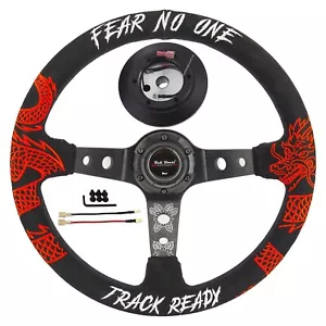 TRACK READY 350mm Suede Steering Wheel Kit For Toyota Camry MR2 4RUNNER US - Picture 1 of 9