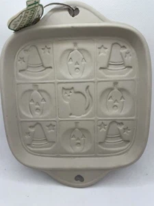 Hermitage Pottery Short Bread Cookie Mold Halloween NWT 1999 TM143 Clay Folk - Picture 1 of 6