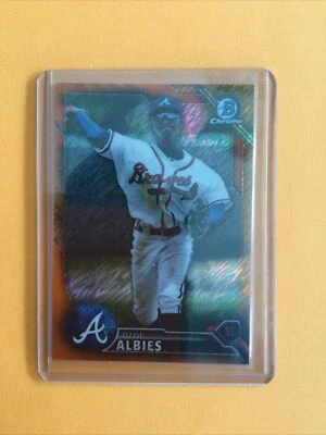 2016 Bowman Chrome OZZIE ALBIES RC ORANGE SHIMMER Refractor #/25 Braves - Image 1 of 2
