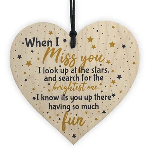 Miss You Memorial Decoration Mum Dad Grandad Grandma Nan Gran Wooden Sign - Picture 1 of 8