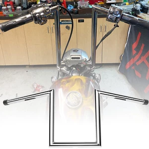 Motorcycle 1" inch Drag Z-Bar 10" Rise Ape Hanger Handlebar For Harley Sportster - Picture 1 of 11