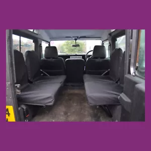 Land Rover Defender 90 110 1983-07 4 Dicky Tailored Waterproof Seat Covers Black - Picture 1 of 3