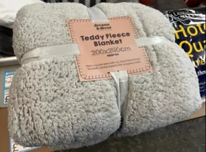 Teddy Fleece Decke Überwurf Xlarge weiche Wohndeko Decke Teddybär - Bild 1 von 9