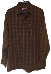 Camisa Chaps Ralph Lauren Para Hombres Talla M Negra Roja A Cuadros Mosca Frontal Botón Cubierta - Imagen 1 de 7
