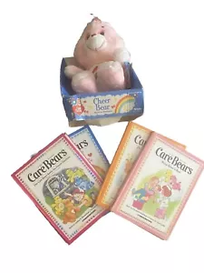 Vintage 1980s Cheer Bear Plush with Original Box and Bonus Care Bears Books - Picture 1 of 9