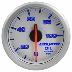 Auto Meter 9152-UL 2-1/16In. Oil Press 0-100 Psi Airdrive Silver NEW