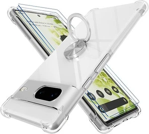 Funda para teléfono Google Pixel 8 6a Pro/7/7a con soporte de anillo transparente a prueba de golpes - Imagen 1 de 15