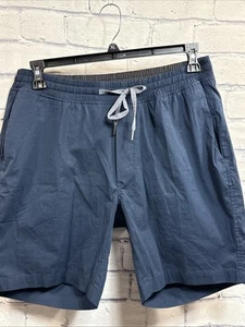 Lululemon Shorts Navy Blue Drawstring Pockets Stretch Logo Mens Large - Picture 1 of 9