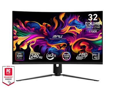 MSI 32"  MPG 321CURX QD-OLED (4K UHD) GAMING MONITOR - Image 1 of 3