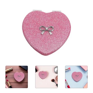  Espejo cosmético plegable en forma de corazón doble cara de viaje portátil - Imagen 1 de 17