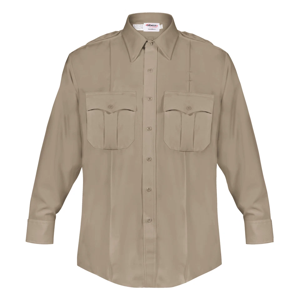 Elbeco Men’s Collared Shield Duty Shirt, Poly/Rayon Work Uniform, Silver Tan - Image 1 of 1