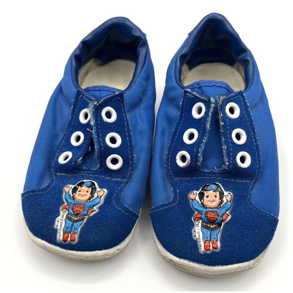 Zapatillas deportivas DC Comics Superman 1978 vintage hechas en EE. UU. talla 3 Foto 1 de 4
