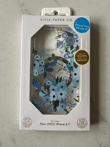 Rifle Paper Co Clear Garden Party Blue Case for Apple iPhone 13/14 (6.1") - Picture 1 of 1