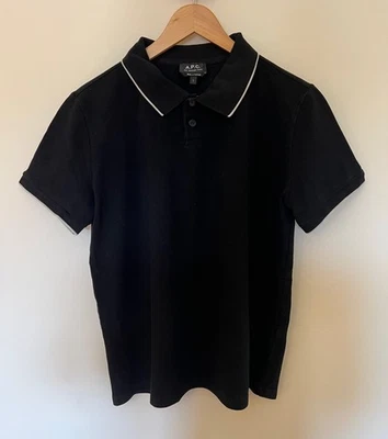 Polo masculina APC manga curta preta tamanho G - Imagem 1 de 4