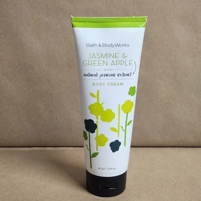 全新 Bath & Body Works 茉莉和绿色苹果身体霜 8 盎司 已停产 罕见 — 第 1/2 张图片