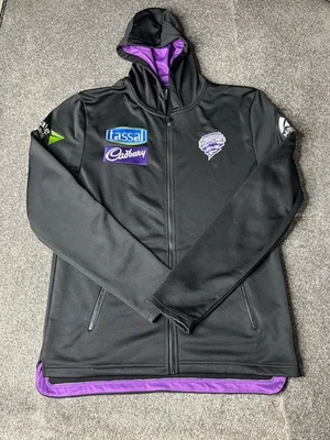 Jaqueta de treinamento Hobart Hurricanes extra grande preta T20 Big Bash com capuz de críquete - Imagem 1 de 4