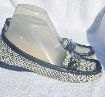 Michael Kors MK Charm Mocasín Mocasín Mujer Talla 7m Zapatos Negro y Blanco Estampado Serpiente  Foto 1 de 4