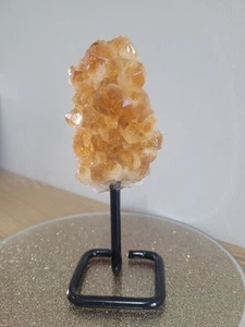 Citrine Geode Cluster Crystal on Iron Stands Imported From π§π· Brand New - Picture 1 of 3