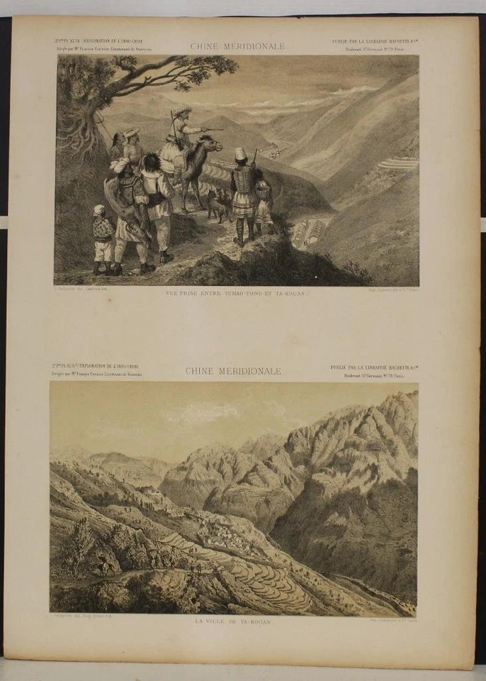 TA-KOUAN TCHAO-TONG CHINA 1873 GARNIER INUSUAL ANTIGUO LITOGRÁFICO VISTAS DE LA CIUDAD Foto 1 de 1