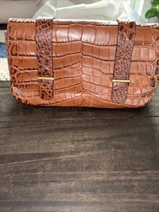 Vintage Etienne Aigner Crocodile Burgundy Bordeaux Clutch Genuine Leather 10”x6” - Picture 1 of 9