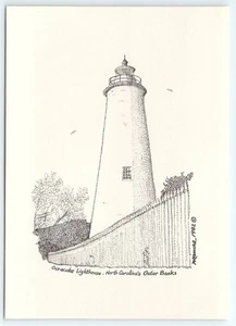 AK Ocracoke Leuchtturm North Carolina Outer Banks Künstler Mamre 1982 signiert - Bild 1 von 2