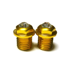 gobike88 XON Swarovski Crystal Pivot Bolts, M10XP1.25X10mm, Gold, N82 - Picture 1 of 2