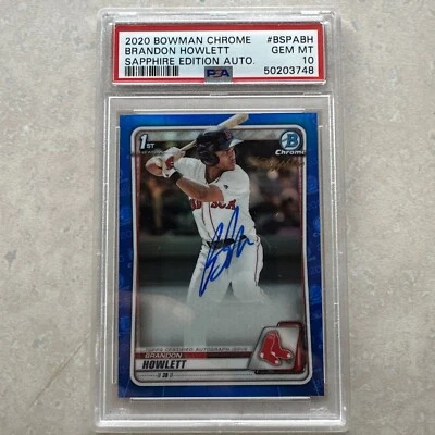 2020 Bowman Chrome Sapphire Edition Prospect Brandon Howlett PSA 10 MINT Auto - Image 1 of 3