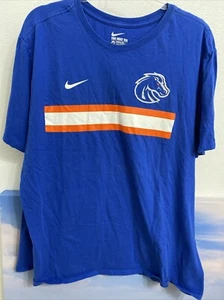 Boise State Broncos BLUE Nike Tee Athletic Cut Team Issue Worn Practice Shirt 2X - Picture 1 of 2