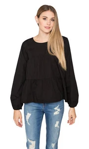 Velvet by Graham & Spencer Blaine Crispy Poplin Ruffle Top - Picture 1 of 9