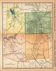 1905 Antique Utah Colorado Arizona New Mexico Railroad Map Railway Map 174
