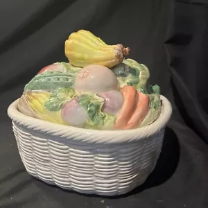 Fritz And Floyd Ironstone 2 1/2 Quart Ceramic Vegetable Basket - Picture 1 of 10