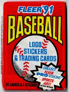 Paquete de tarjetas de béisbol Fleer 1991 14 tarjetas y 1 pegatina nuevas - Imagen 1 de 2