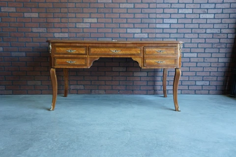 Antique Leather Top Writing Desk ~ French Provincial Desk ~ Louis XV Desk Cover