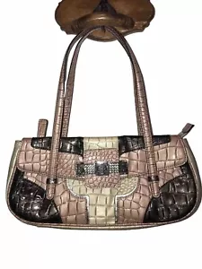 GUESS Rosa Multi Faux Kroko Strass Logo Schultertasche Handtasche Neu mit Etikett UVP $ 128 - Bild 1 von 19