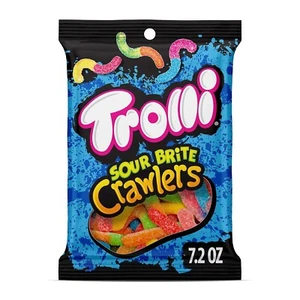 Trolli Sour Brite Crawlers Candy, Sweet and Sour, Gummy Worms, 7.2 oz - Picture 1 of 10